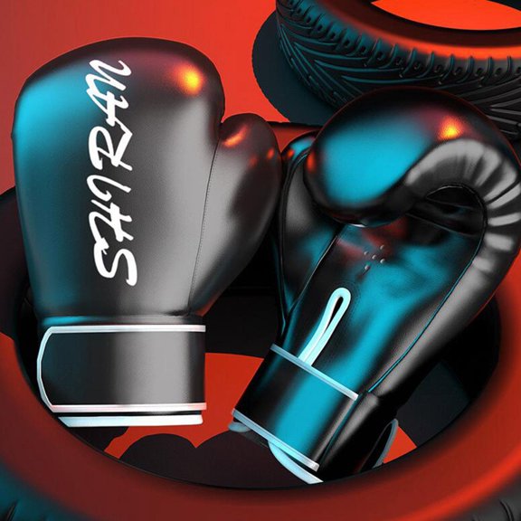 Guantes de entrenamiento de boxeo 8oz_Negro Cola guantes de boxeo