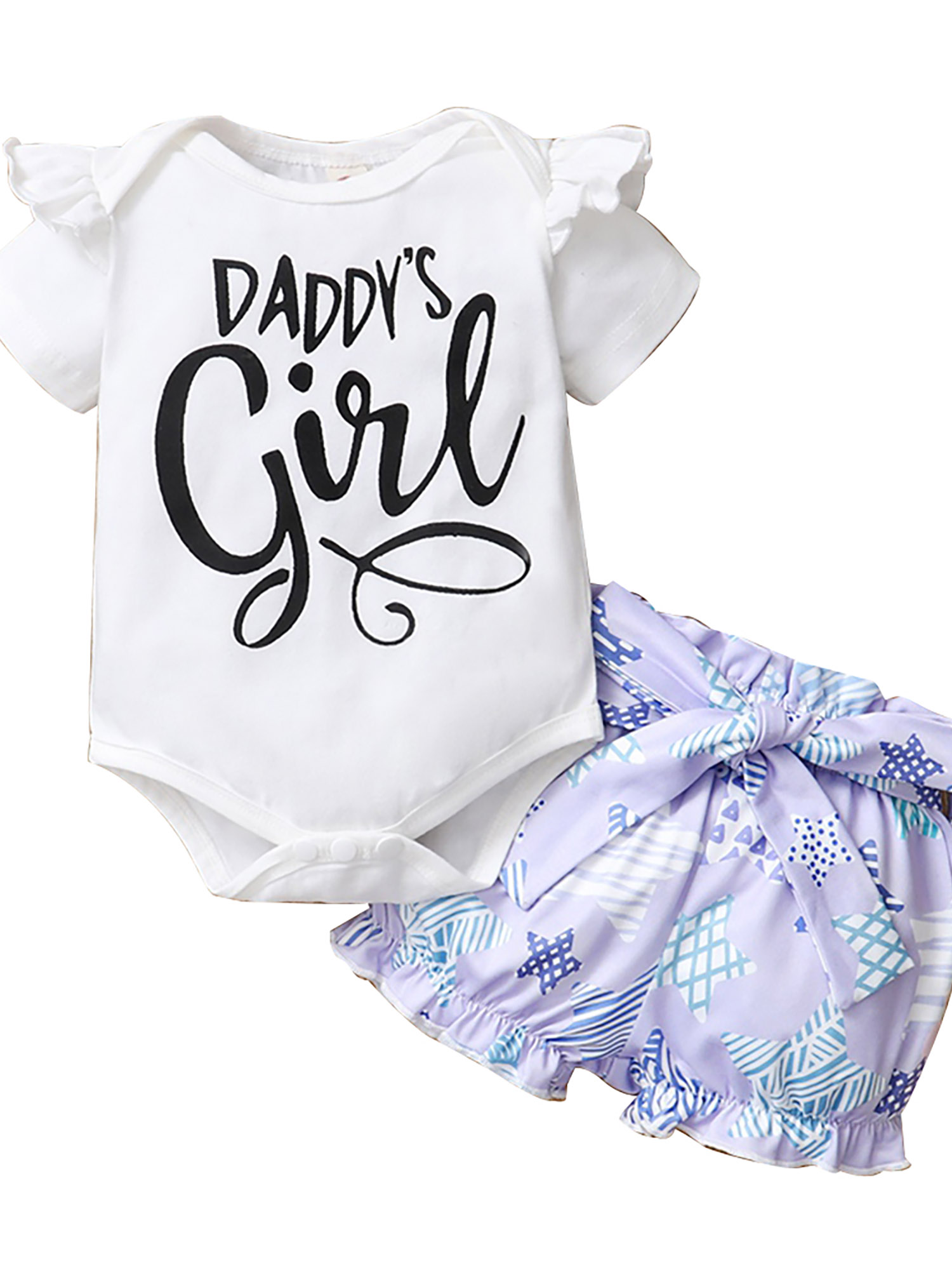 KIDKIDGO Newborn Baby Girl Short Sleeve Romper Shorts Outfits 2Piece