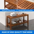 thumbnail image 3 of Uforic 36" Shower Seating Bench with Storage Shelf, Teak Wood Shower Stool with Non-Slip Pads, Brown, 3 of 10