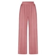 thumbnail image 7 of LEBONYARD Wide Leg Pants for Women,Women's Solid Color Comfortable Casual Elastic Pants with A Waist and Long Pants Pink XXL, 7 of 7