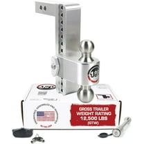 Weigh Safe Adjustable Trailer Hitch Ball Mount, 10" Adjustable Drop Hitch for 2" Receiver w/ 2 pc Keyed Alike Lock Set, Heavy Duty Aluminum Trailer Tow Hitch w/Stainless Steel Tow Balls, 12,500 GTW