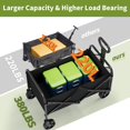 thumbnail image 3 of GloryStar Collapsible Wagon Cart with Wheels, 380lb Heavy Duty Foldable Utility Wagon for Grocery, Sports, Garden, Shopping, Camping, 3 of 10