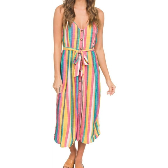 Hurley Womens Sara Midi Blouson Dress, Multicoloured, Small