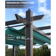 thumbnail image 2 of 10x10 foot outdoor aluminum pergola: blue uv - block canopy, blanca mesh net, rust - proof frame, four - point anchoring, versatile y estilizado gray y blue design, easy tool - free assembly (..., 2 of 7