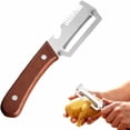 thumbnail image 4 of 2PCS Vegetable Peeler With Wooden Handle , Multi Functional Vegetable Peeler , For Kitchen Kitchen Gadgets Tool , Pumpkin Peeling Potato Carrot Veggie Peeler, 4 of 5