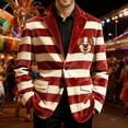 thumbnail image 2 of oqasdz Suit Jacket for Men Elegant Festive Velvet with Sequined Print Stylish Jacket Comfort Loose Fit Sport Coat Party Evening Wedding Prom, 2 of 5