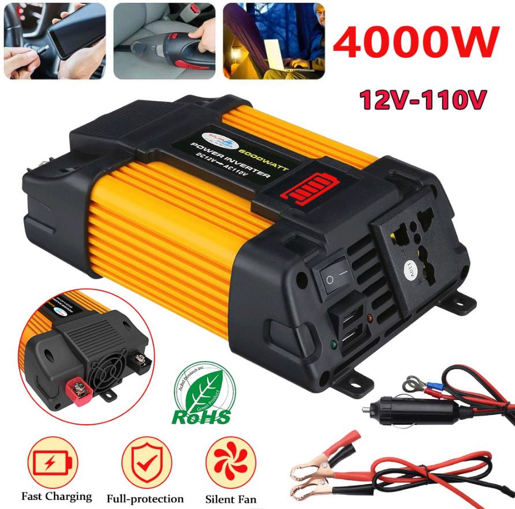 MDHAND 4000W Continuous 4000W Surge Power Inverter with Dual USB Ports for Car