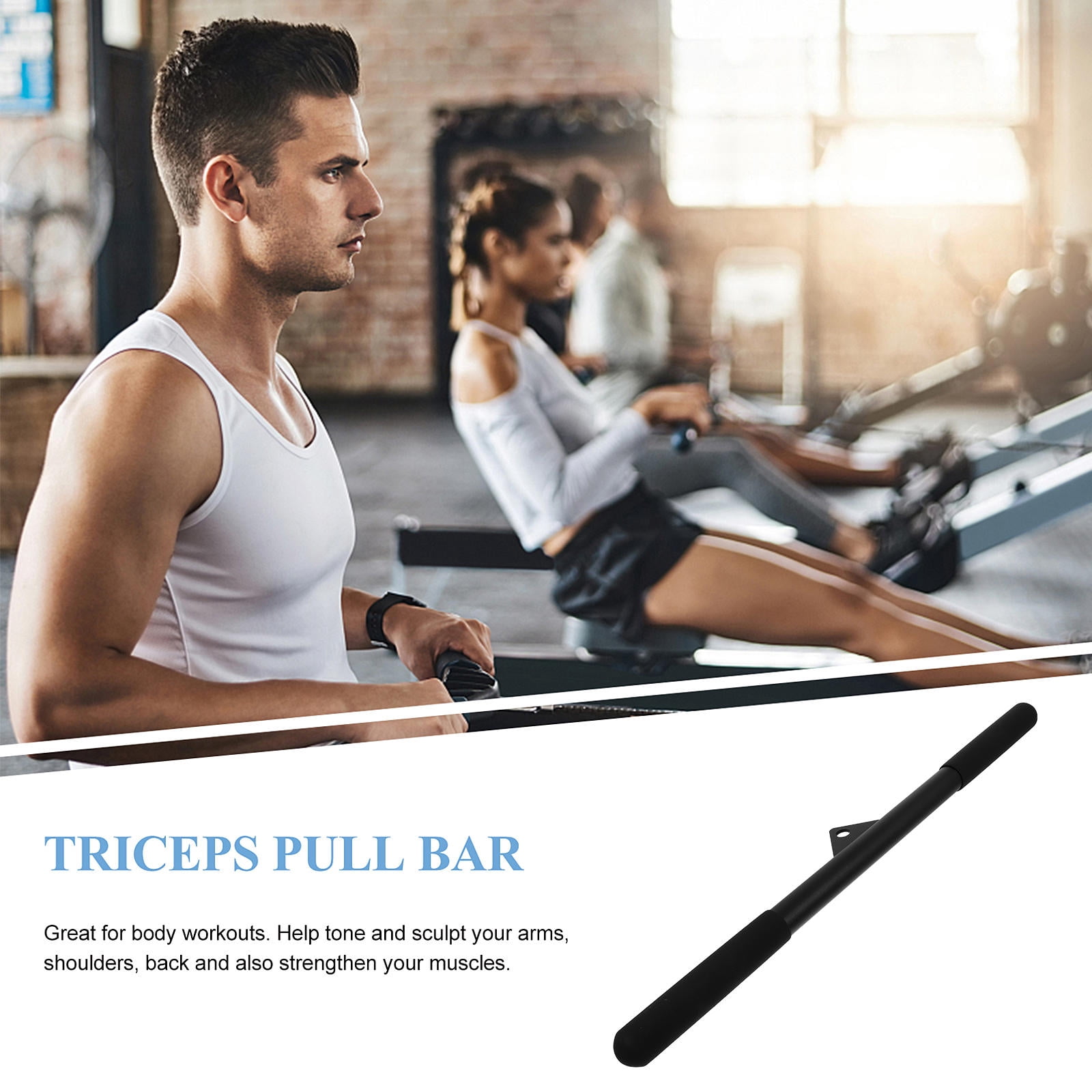 UPOUART Black Muscle Trainer Pull Down Bar Lever for Home Gym Fitness Workouts - Strength Training Equipment