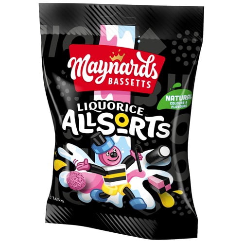 Maynards Bassetts Liquorice Allsorts Sweets Bag 165g, British Import (Pack of 6)