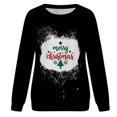 thumbnail image 4 of Top de suéter con estampado navideño de manga larga con cuello redondo para mujer primavera otoño Pompotops FGAJ9768, 4 of 5