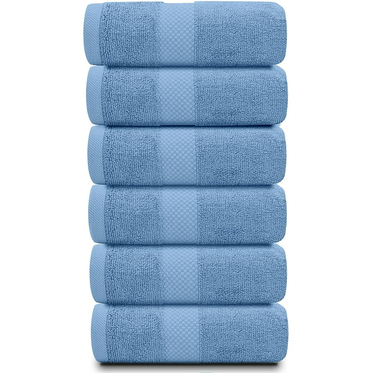 HVMS Extra Large Bath Towels Set for Bathroom 30x60 Inches Super Soft Light  Weight Quick Dry Microfiber Shower Towels (Blue,6 Piece)