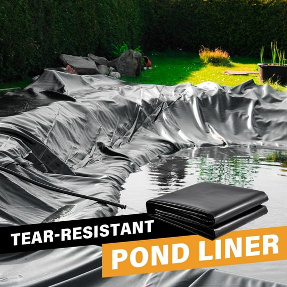 40x40ft Heavy Duty HDPE Pond Underlayment, HDPE 10-Mil Material for DIY Garden Fountains, Raised Bed Liners, and Water Feature Projects