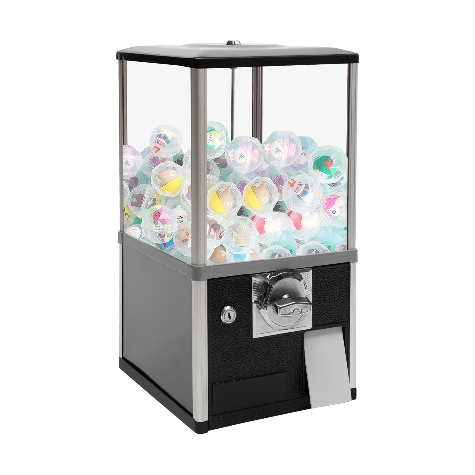 29*26*53cm Black 25-cent Vending Machines Commercial Vending Machine for Small Capsule Toys Twister Balls