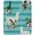thumbnail image 2 of SKYSONIC Velvet Plush Throw Thermal Blanket - 4x5FT - Llama and Cactus Printed for Couch Bed Sofa Car, 2 of 5