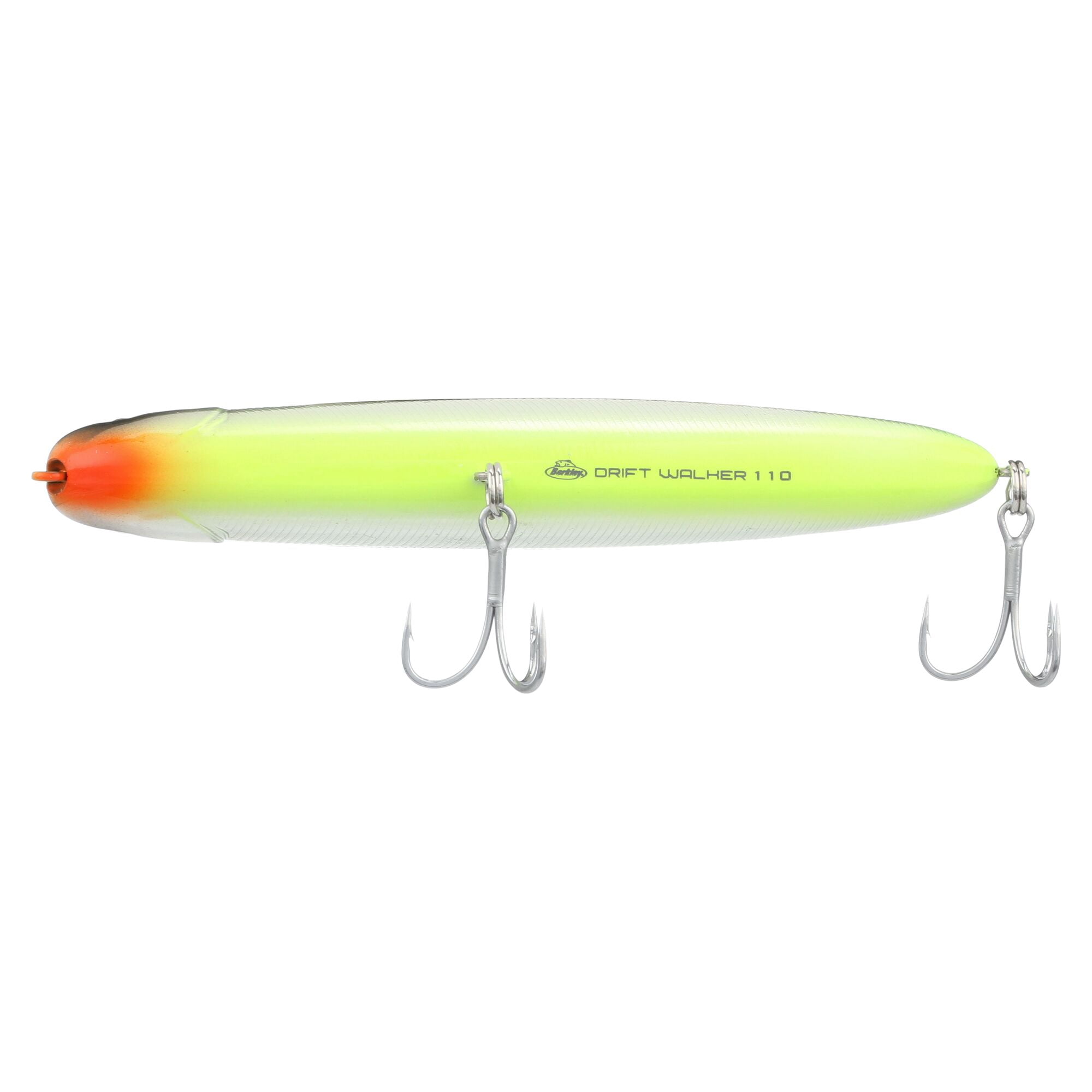 Berkley Drift Walker Saltwater, 4.3 in, Topwater Baits, Chrome/Chartreuse (1 Count)
