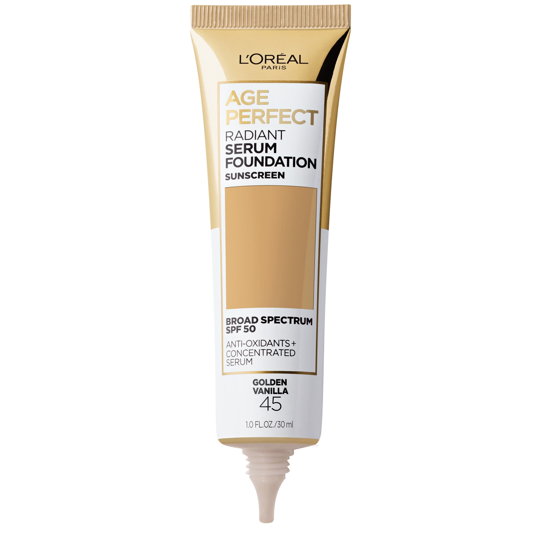 L'Oreal Paris Age Perfect Radiant Serum Foundation with SPF 50, Golden Vanilla, 1 fl. oz.