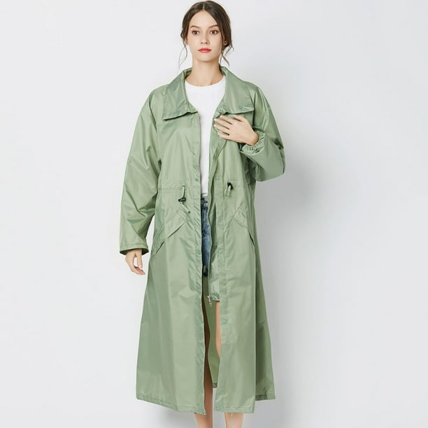 Chaqueta de lluvia con capucha de manga para mujer impermeable al
