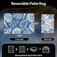 thumbnail image 7 of SIXHOME 8'x10' Waterproof Reversible Outdoor Rug with LED Strip Lights, Coastal Ocean-Inspired Patio Rug, Lightweight Woven Plastic Carpet for RV, Camping, Deck & Balcony, Blue, 7 of 7