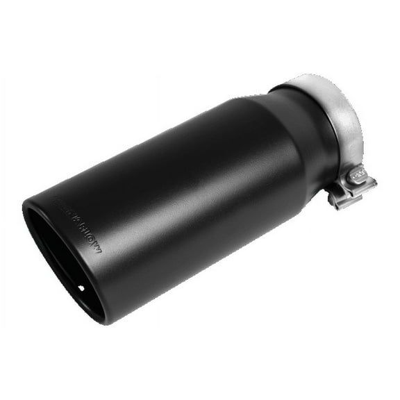 MagnaFlow Tip Stainless Black Coated Single Double Round Single Outlet 5in Dia 4in Inlet 13in L