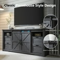 thumbnail image 5 of T4TREAM Farmhouse TV Stand with 4 Drawer for TVs up to 75", Farmhouse Entertainment Center with Adjustable Shelves & Barn Door, Black, 5 of 8