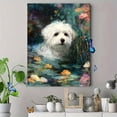 thumbnail image 4 of Maltese Dog Floral Oil Painting Hallway Kitchen Home Wall Decor, 4 of 8