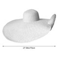 thumbnail image 3 of Vjnyvs Oversized Beach Straw Hat for Women, Extra Large Wide Brim Visor Hats Handmade Roll Up Floppy Sun Hat Summer Beach Cap for Women Travel, 3 of 7