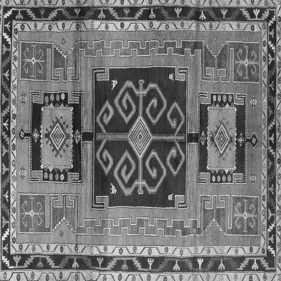 Ahgly Company Indoor Square Persian Gray Traditional Area Rugs, 7' Square