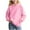 Pink, variant on Riecok Kids Pullover Sweatshirts Long Sleeve Round Neck Solid Color Fashion Casual Tops with Pocket Clothes for Girls and Boys Black 11 Years