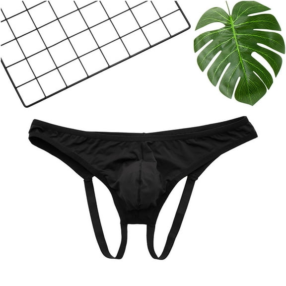 Lilgiuy Men Casual Solid Hollow-carved Design Charming Breathable Low Waist Underwear Pants Classic Multipack Panties