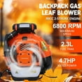 thumbnail image 4 of Floseru Gas Powered Backpack Leaf Blower, Commercial Heavy Duty 80CC 2 Cycle Engine, 206 MPH 900 CFM for Professional Yard Care, Large Properties & Lawn Maintenance, 4 of 9