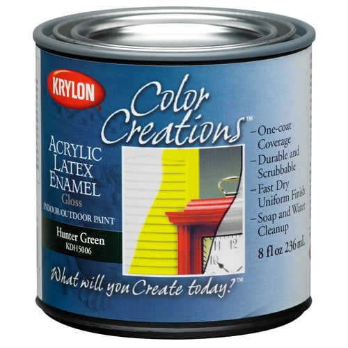 Krylon Color Creations Latex Gloss Paint, Hunter Green, 1 Quart