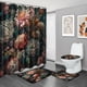 thumbnail image 3 of Juego de 4 cortinas de ducha para baño, juego de cortinas de ducha de poliéster con alfombras de baño, juego de baño con estampado de flores de colores con cortina de ducha y juego de alfombras, 3 of 8