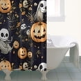 thumbnail image 4 of Nightmare Before Christmas Halloween Pattern Shower Curtain 36"x72" ,Bathroom Decorative Shower Curtains Set with 12 Hooks,Modern Waterproof Washable Shower Curtain, 4 of 6