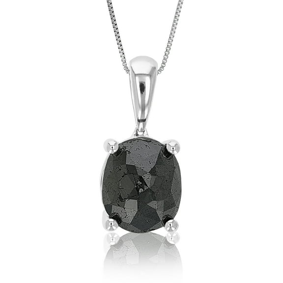 Vir Jewels 3.50 CTTW Black Diamond Pendant Necklace Oval Shape for Women .925 Sterling Silver