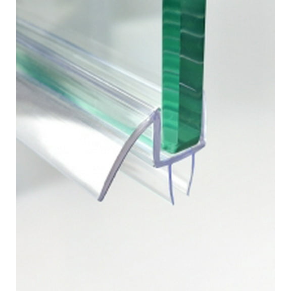 MCOCOD Shower Door Bottom Seal Strip for 3/8" (10mm) Glass – Ultra Clear Polycarbonate Frameless Shower Door Sweep, Single Pack