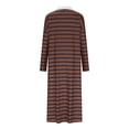 thumbnail image 4 of MIUOWANP Casual Dresses for Women 2024 Women's Striped Long Sleeve Dress V Neck Collared Side Slit Casual Beach Maxi Dresses, 4 of 4