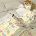 thumbnail image 3 of Princess and Unicorn Yellow Pattern Soft Sherpa Fleece Throw Blanket, Warm Cozy Plush Blanket for Sofa Bed Couch, All Season, 40"x50", 3 of 5