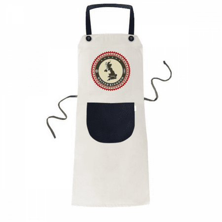 

London UK United Kingdom Britain Country Map Apron Adjustable Bib Cotton Linen BBQ Kitchen Pocket Pinafore