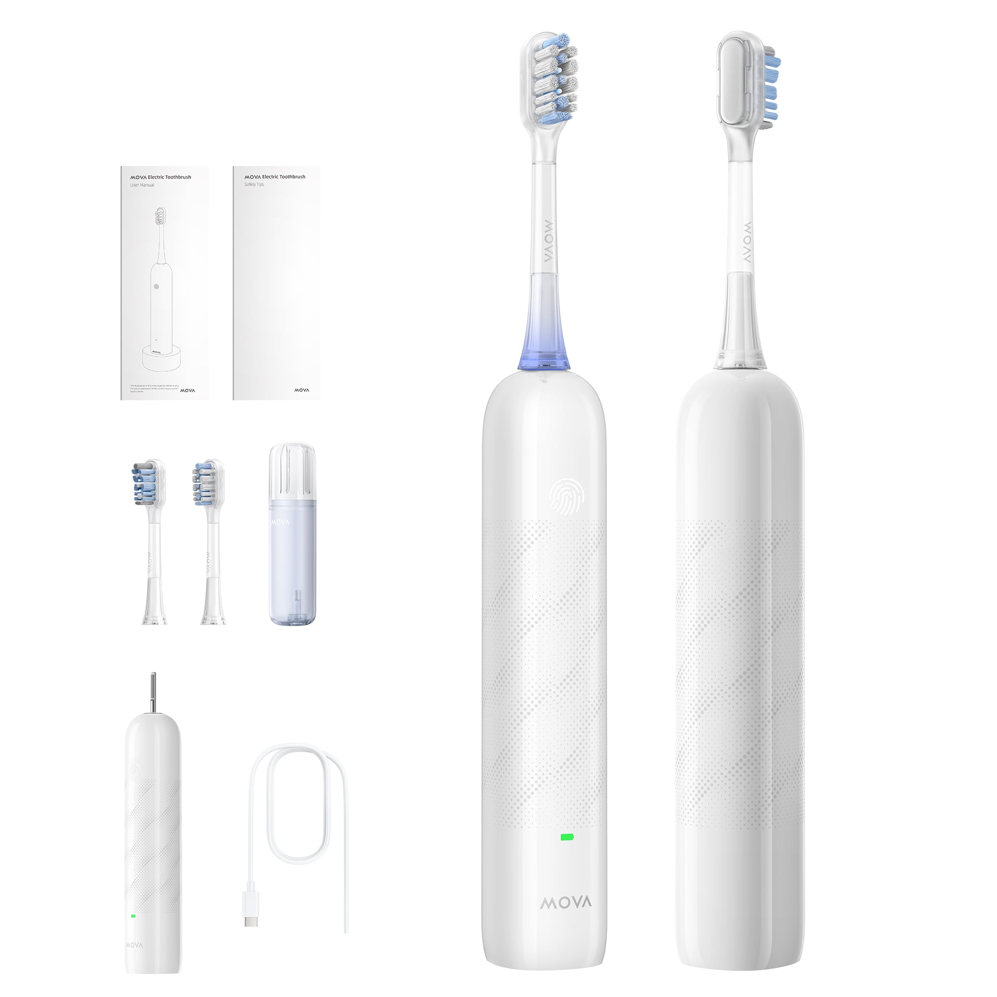 MOVA Fresh Electric Toothbrush,Pressure Sensing,3in1 Replacement Brush Head,30-day battery life