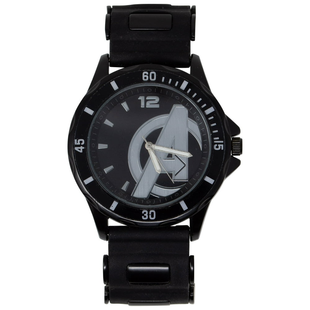 The Avengers Avengers Silver Symbol Watch with Rubber Wristband