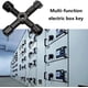 thumbnail image 2 of Llave de orificio triangular y cuadrado para medidores eléctricos y gabinetes de control, juego de llaves multiusos de 4 vías para caja eléctrica negra, 2 of 5