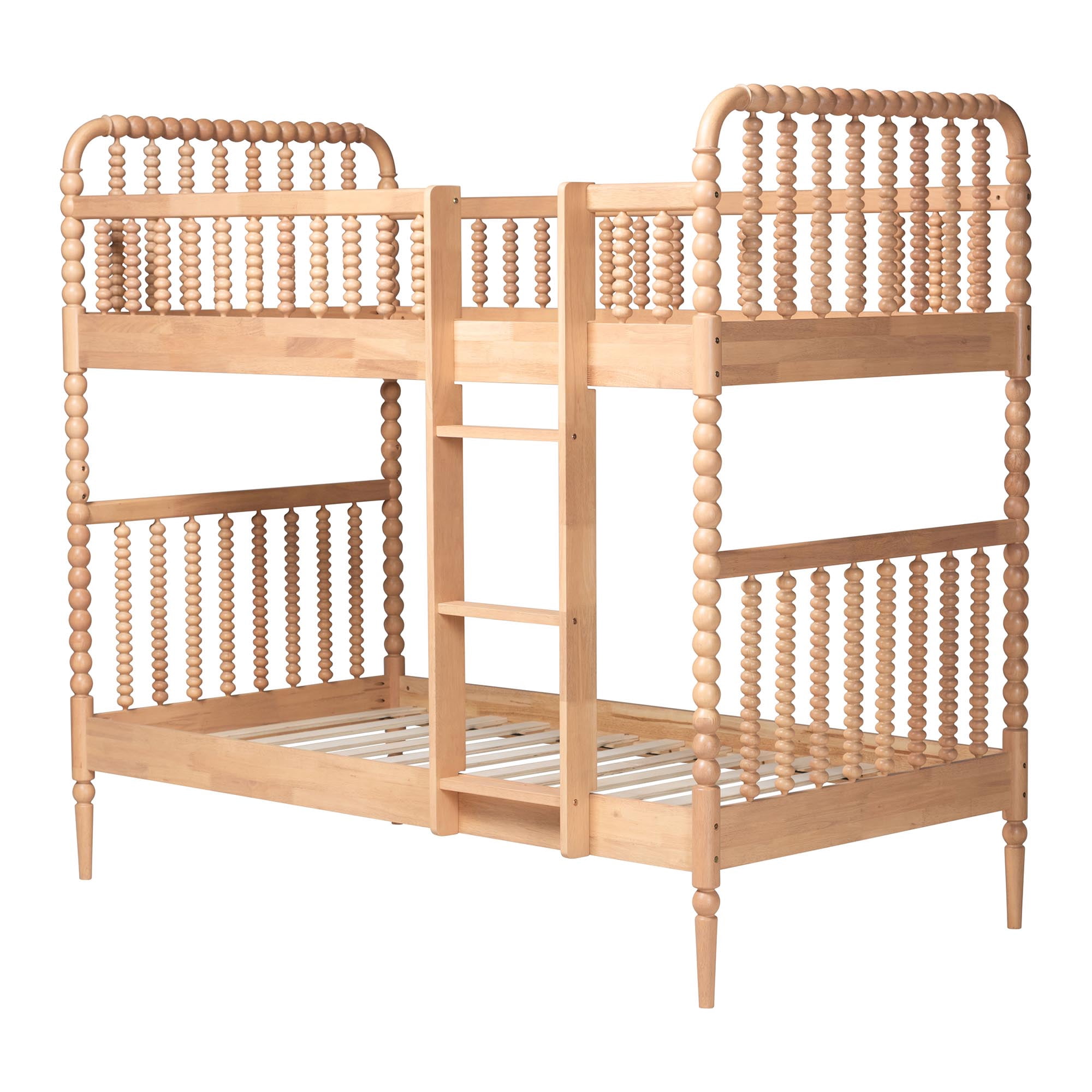 Baxton Studio Lucera Mid-Century Modern Bunk Bed, Twin, Beech Brown