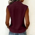 thumbnail image 2 of cocolona Summer Linen Tank Tops for Women Sleeveless Lapel Button Shirts Dressy Casual Solid Color Blouses, 2 of 3
