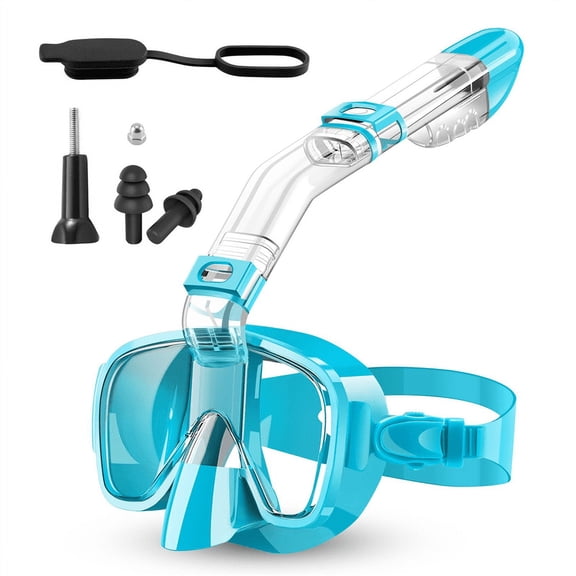 New Arrivals Snorkel Mask Foldable Diving Set with Camera Mount, Green