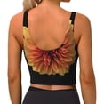 thumbnail image 3 of Fotbe Orange Dalia Pattern Womens' Sports Bra Longline Wirefree Padded with Medium Support Sports Moisture-Wicking Workou Vest,Tank Top-Small, 3 of 9