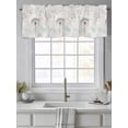 thumbnail image 4 of Teal Black Dandelion Curtain Valances for Windows, Vintage Watercolor Floral Kitchen Valance Window Treatment, Light Filtering Block Curtains for Bathroom/Bedroom/Living Room 60'' x 18'', 4 of 9