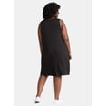 thumbnail image 3 of Time and Tru Women’s Sleeveless Knit Swing Dress, Sizes XS-XXXL, 3 of 4