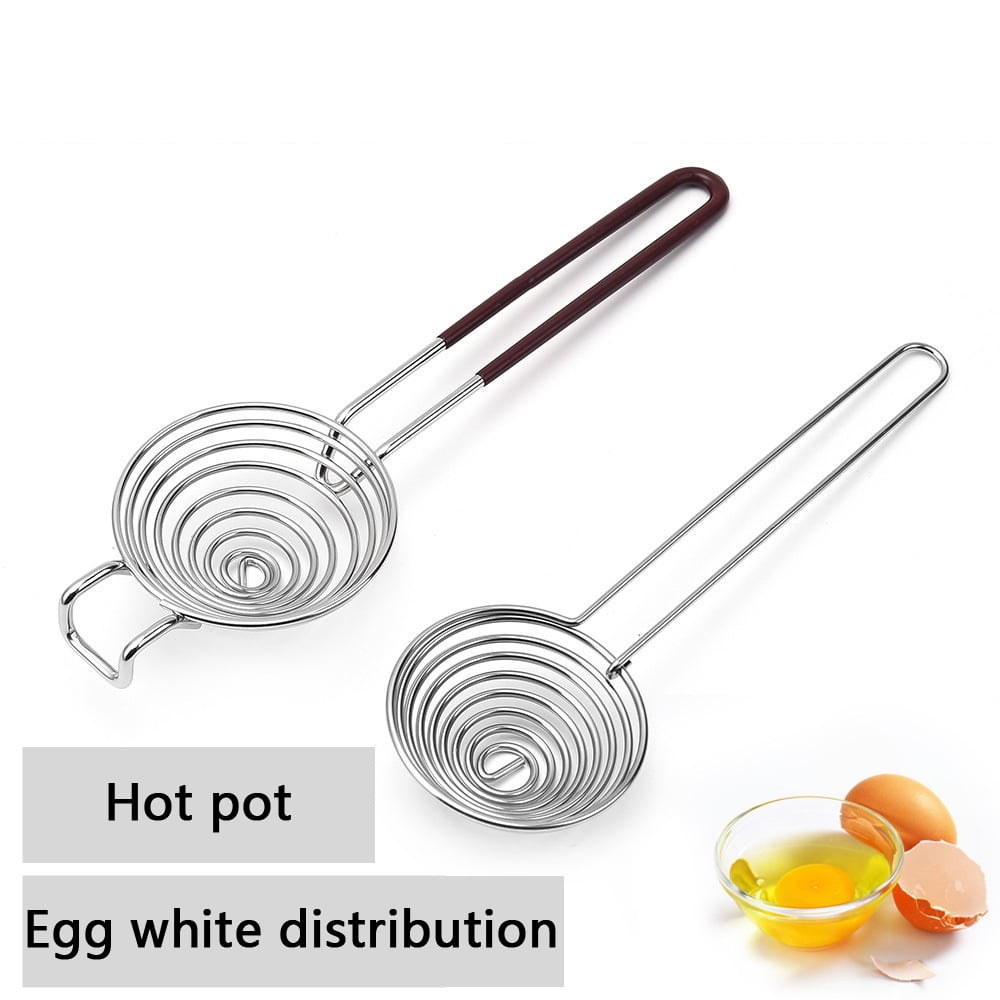 black Egg Separator Stainless Steel Egg Yolk White Filter Long Handled Separator Kitchen Gadgets Baking Tool