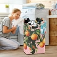 thumbnail image 5 of Yayeee Freestanding Laundry Hamper with Handle Collapsible Large Storage Basket for Clothes, Vibrant Oranges, 5 of 7