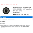 thumbnail image 2 of Speaker Connector - Compatible with 1998 - 2000, 2004 - 2015 Toyota Sienna 1999 2005 2006 2007 2008 2009 2010 2011 2012 2013 2014, 2 of 3